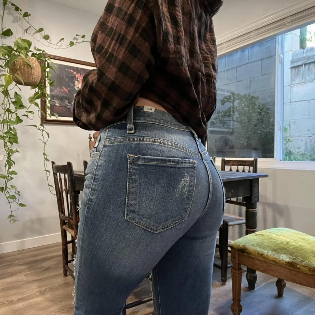 very tight jeans ass