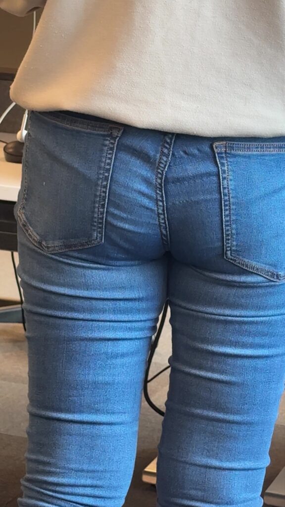 coworker in tight jeans with small flat ass