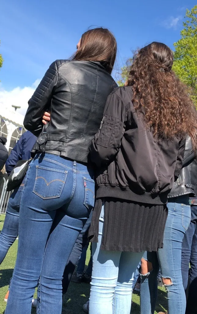 candid in tight jeans