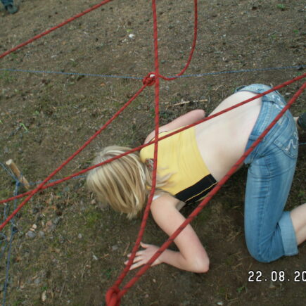 Photo of a russian girl bending over in tight jeans.