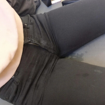 girl in tight black jeans
